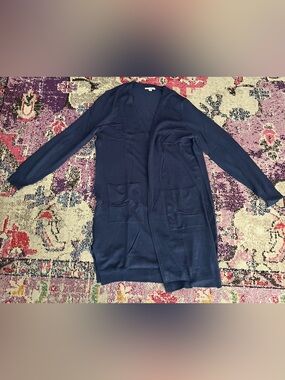 JACHS Girlfriend Navy Longline Open Cardigan